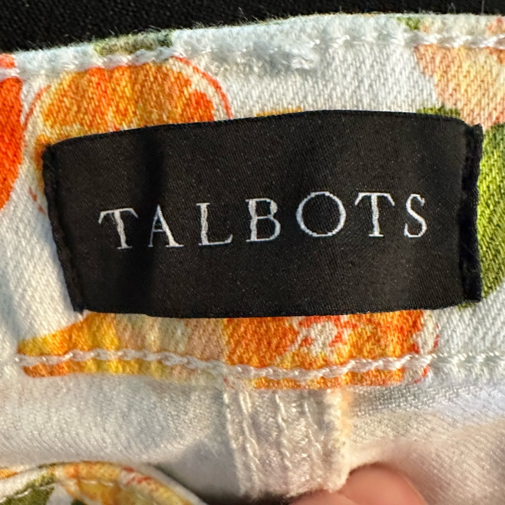 🍊 Talbots Citrus Print Jegging Crop Pants Size 6 Bright Fruit Pattern - Picture 5 of 11
